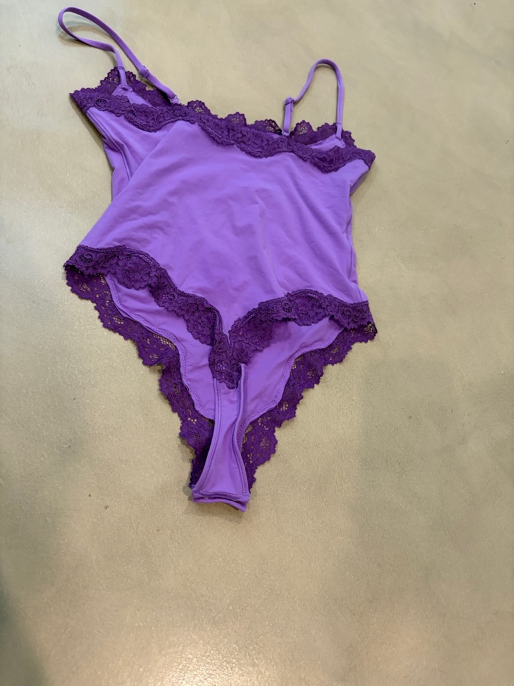SKIMS Purple Lace-Trim Bodysuit - Picture 3 of 3